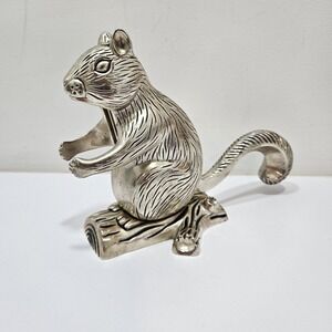 Godinger Silver Art Co Squirrel Figural Nut Cracker Silver-Plated Fall Decor